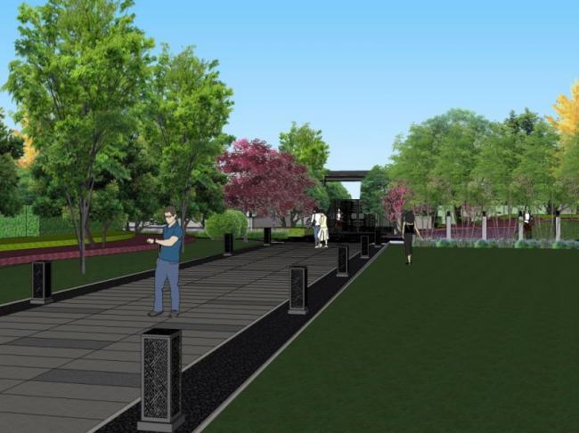 Sketchup景观模型|广场景观,现代中式风格 Sketchup景观模型|广场景观,现代中式风格