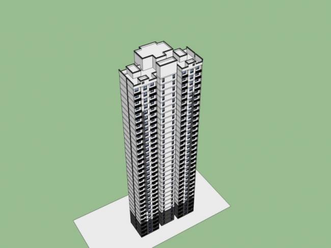 Sketchup住宅模型|超高层住宅,现代风格 Sketchup住宅模型|超高层住宅,现代风格