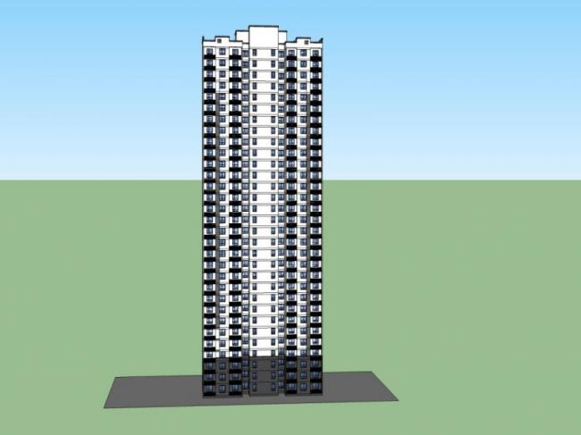 Sketchup住宅模型|超高层住宅,现代风格 Sketchup住宅模型|超高层住宅,现代风格