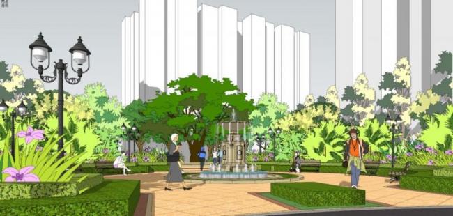 Sketchup景观模型|泳池景观,古典风格 Sketchup景观模型|泳池景观,古典风格