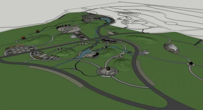 Sketchup景观模型|公园景观,古典风格 Sketchup景观模型|公园景观,古典风格