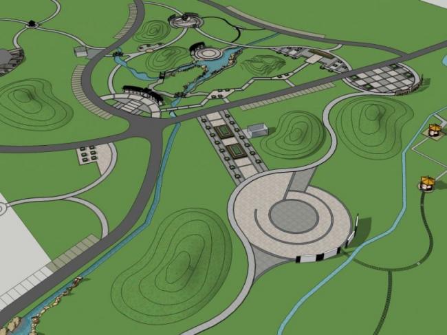 Sketchup景观模型|公园景观,古典风格 Sketchup景观模型|公园景观,古典风格