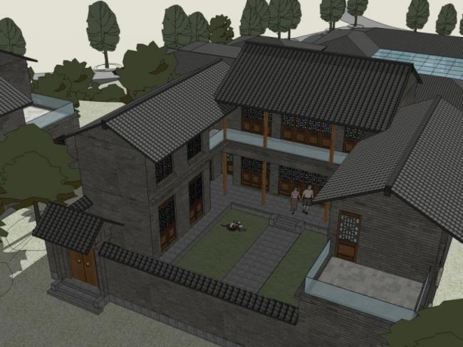 Sketchup酒店模型|多层酒店,中式风格 Sketchup酒店模型|多层酒店,中式风格