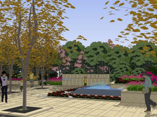 Sketchup景观模型|商业景观,现代风格 Sketchup景观模型|商业景观,现代风格