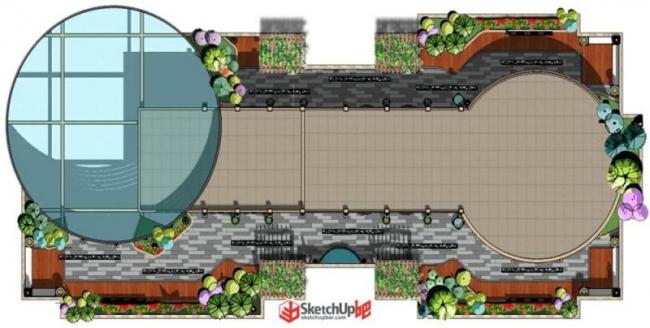 Sketchup景观模型|屋顶花园,现代风格 Sketchup景观模型|屋顶花园,现代风格