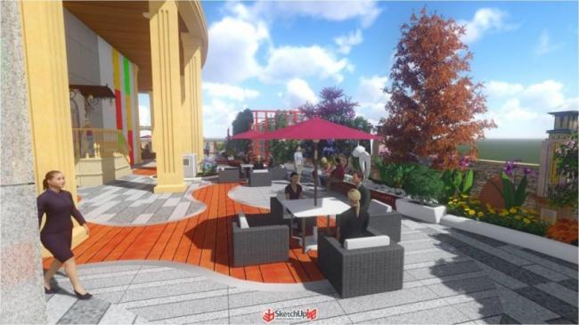 Sketchup景观模型|屋顶花园,现代风格 Sketchup景观模型|屋顶花园,现代风格