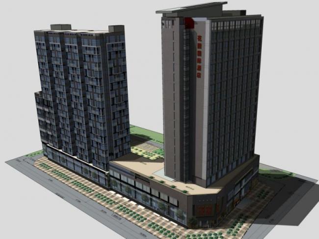 Sketchup酒店模型|高层酒店,现代风格 Sketchup酒店模型|高层酒店,现代风格