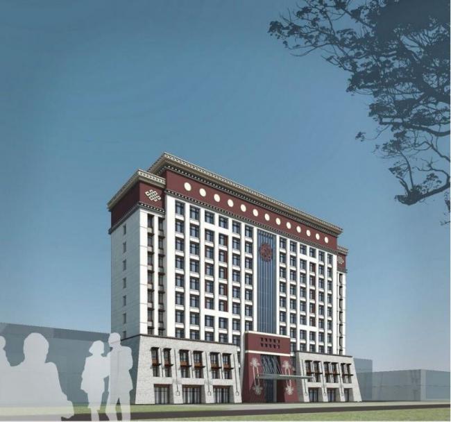 Sketchup办公模型|高层办公楼,藏式风格 Sketchup办公模型|高层办公楼,藏式风格