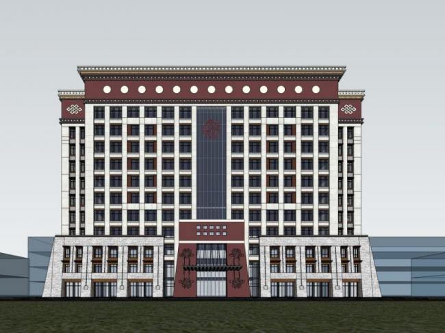 Sketchup办公模型|高层办公楼,藏式风格 Sketchup办公模型|高层办公楼,藏式风格