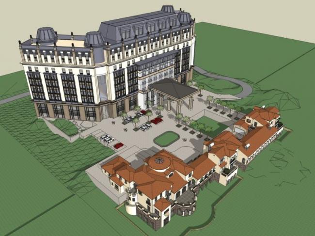 Sketchup酒店模型|多层酒店，古典风格-BIM建筑网