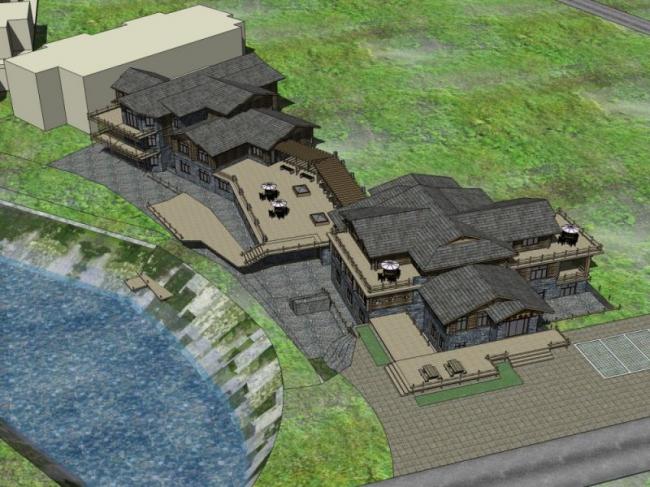 Sketchup酒店模型|多层旅馆,中式风格 Sketchup酒店模型|多层旅馆,中式风格