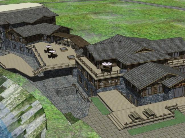 Sketchup酒店模型|多层旅馆,中式风格 Sketchup酒店模型|多层旅馆,中式风格