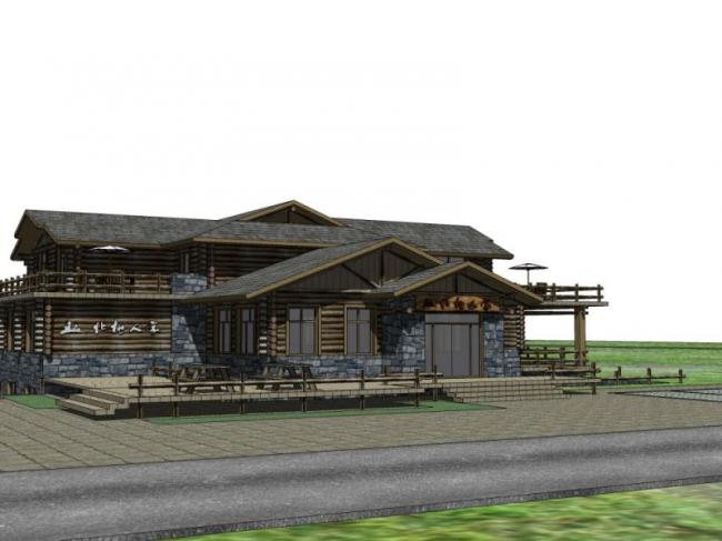 Sketchup酒店模型|多层旅馆,中式风格 Sketchup酒店模型|多层旅馆,中式风格