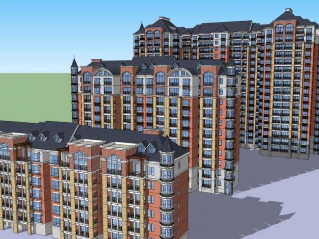 Sketchup住宅模型|高层住宅,古典风格 Sketchup住宅模型|高层住宅,古典风格