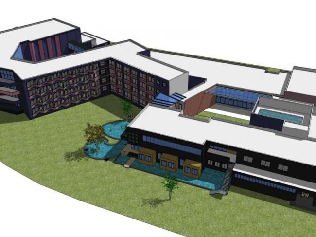 Sketchup酒店模型|多层旅馆，现代风格-BIM建筑网