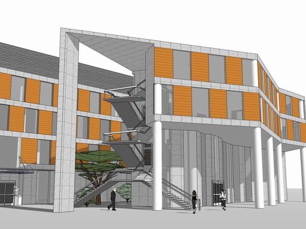 Sketchup办公模型|多层办公楼,现代风格 Sketchup办公模型|多层办公楼,现代风格