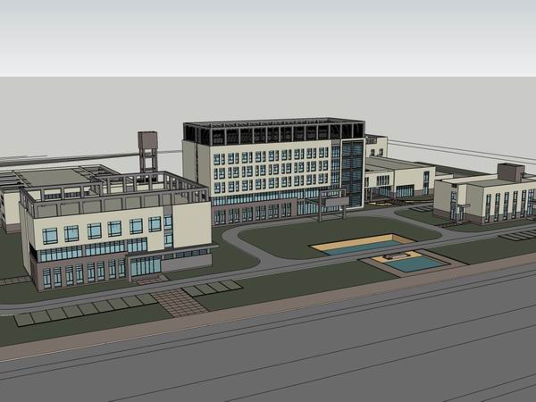 Sketchup办公模型|多层办公楼,现代风格 Sketchup办公模型|多层办公楼,现代风格