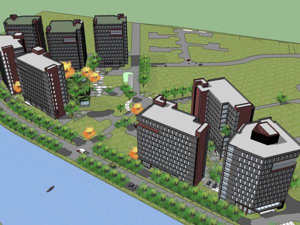 Sketchup办公模型|高层办公楼,现代风格 Sketchup办公模型|高层办公楼,现代风格