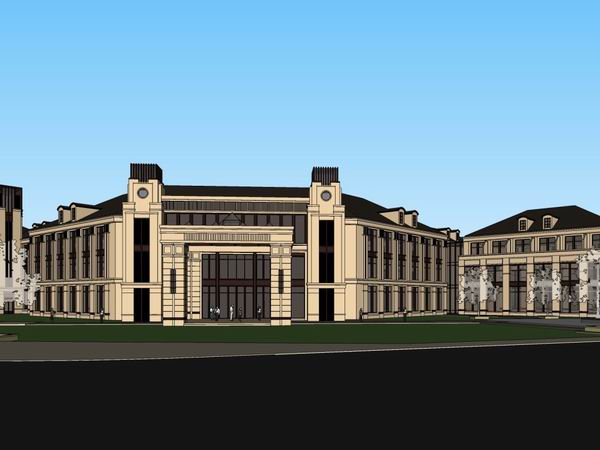 Sketchup酒店模型|多层酒店,欧式古典风格 Sketchup酒店模型|多层酒店,欧式古典风格