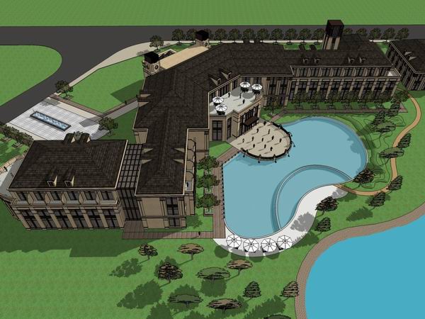 Sketchup酒店模型|多层酒店,欧式古典风格 Sketchup酒店模型|多层酒店,欧式古典风格