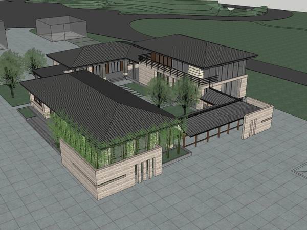 Sketchup办公模型|多层办公楼,古典风格 Sketchup办公模型|多层办公楼,古典风格