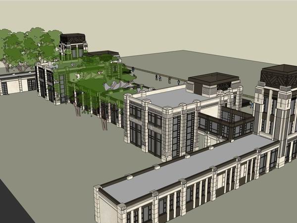 Sketchup酒店模型|多层酒店,古典风格 Sketchup酒店模型|多层酒店,古典风格