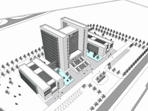 Sketchup办公模型|高层办公楼,现代风格 Sketchup办公模型|高层办公楼,现代风格