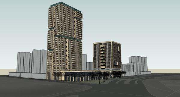 Sketchup办公模型|高层办公楼,现代风格 Sketchup办公模型|高层办公楼,现代风格