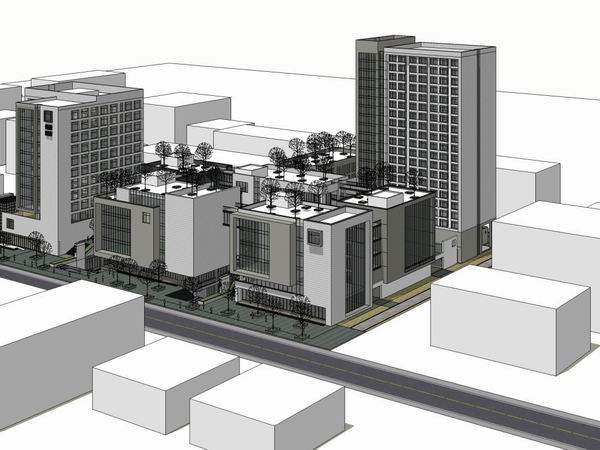 Sketchup办公模型|高层办公楼,现代风格 Sketchup办公模型|高层办公楼,现代风格