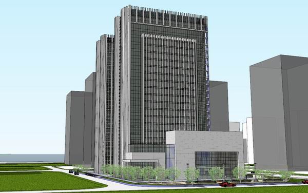 Sketchup办公模型|高层办公楼,现代风格 Sketchup办公模型|高层办公楼,现代风格