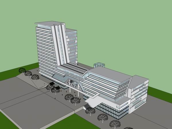 Sketchup办公模型|高层办公楼,现代风格 Sketchup办公模型|高层办公楼,现代风格