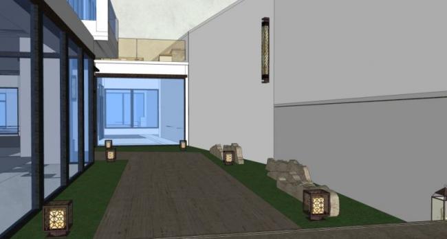 Sketchup景观模型|庭院景观,现代中式风格 Sketchup景观模型|庭院景观,现代中式风格