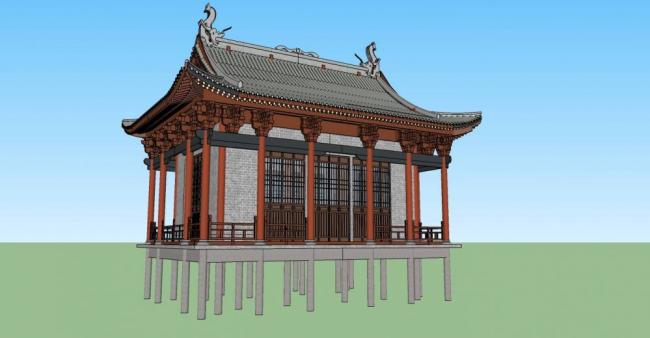 Sketchup古建筑模型|古建,阁楼,中式风格 Sketchup古建筑模型|古建,阁楼,中式风格