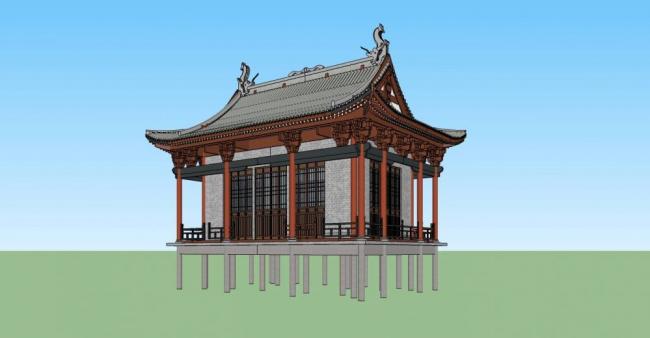 Sketchup古建筑模型|古建,阁楼,中式风格 Sketchup古建筑模型|古建,阁楼,中式风格