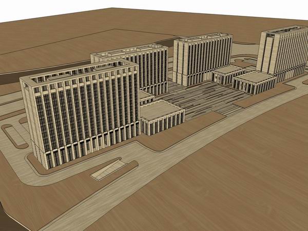 Sketchup办公模型|高层办公楼,现代风格 Sketchup办公模型|高层办公楼,现代风格