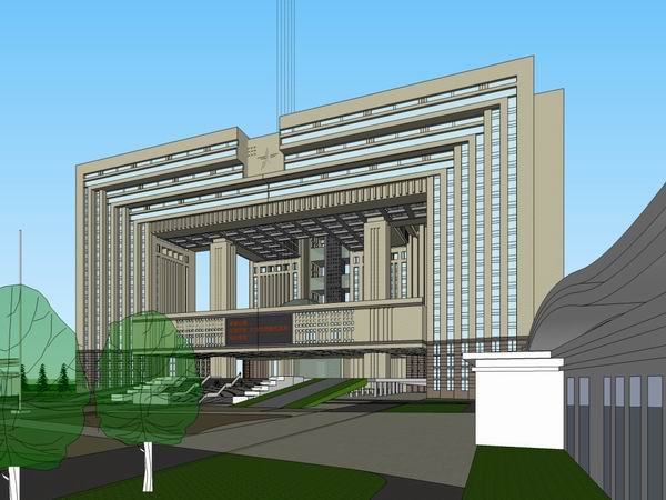 Sketchup办公模型|高层办公楼,现代风格 Sketchup办公模型|高层办公楼,现代风格