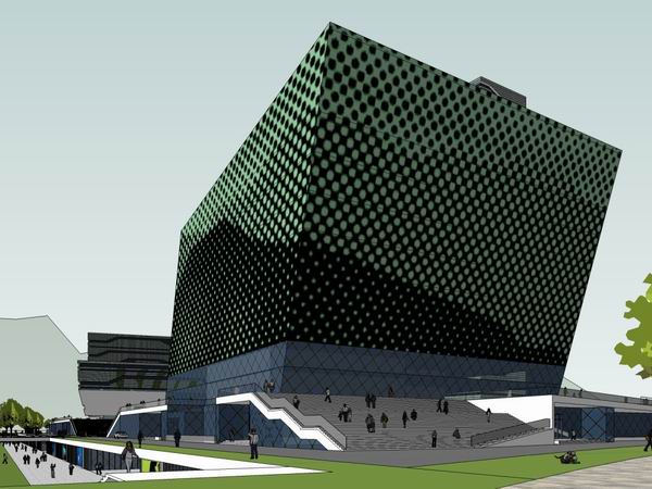 Sketchup办公模型|高层办公楼,现代风格 Sketchup办公模型|高层办公楼,现代风格