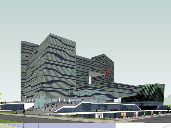 Sketchup办公模型|高层办公楼,现代风格 Sketchup办公模型|高层办公楼,现代风格