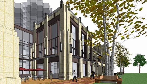 Sketchup商业模型|多层沿街商业,古典风格 Sketchup商业模型|多层沿街商业,古典风格