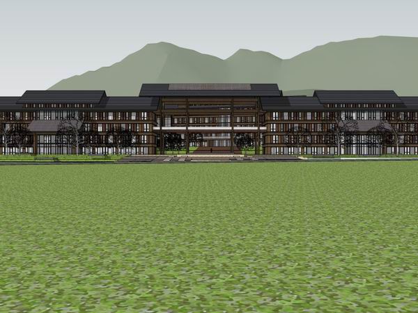 Sketchup办公模型|多层办公楼,古典风格 Sketchup办公模型|多层办公楼,古典风格