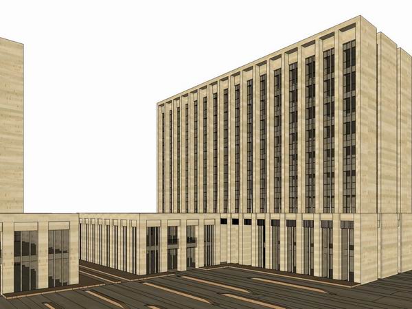 Sketchup办公模型|高层办公楼,现代风格 Sketchup办公模型|高层办公楼,现代风格