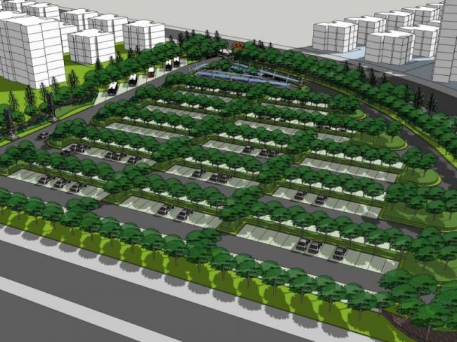 Sketchup景观模型|停车场景观,现代风格 Sketchup景观模型|停车场景观,现代风格