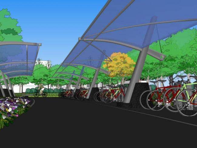 Sketchup景观模型|停车场景观,现代风格 Sketchup景观模型|停车场景观,现代风格