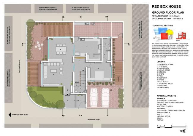 BIM建筑|如火一般热情,如耕牛般内敛:印度“红盒子”之家 / The Grid Architects BIM建筑|如火一般热情,如耕牛般内敛:印度“红盒子”之家 / The Grid Architects