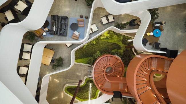 BIM建筑|曲线的交织与恣意流动：B:Hive 办公大楼 / BVN + Jasmax-BIM建筑网