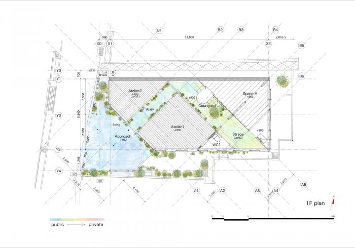 BIM建筑|神户“帽盒”之家,旋转45度的平面 BIM建筑|神户“帽盒”之家,旋转45度的平面