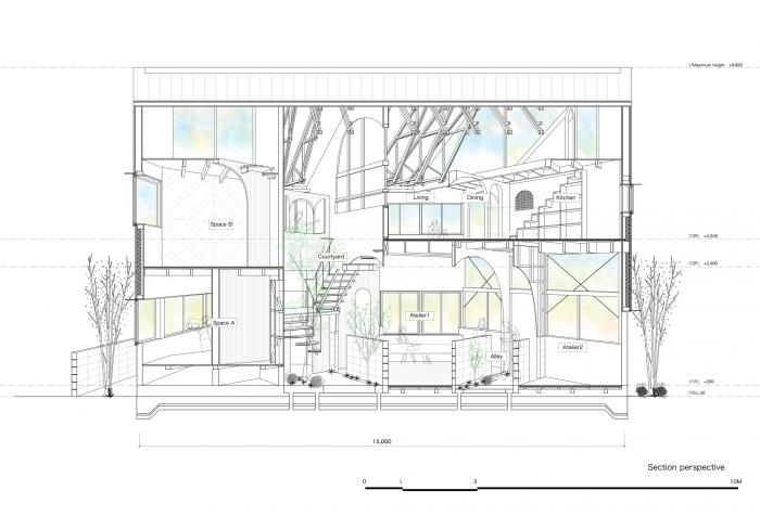 BIM建筑|神户“帽盒”之家,旋转45度的平面 BIM建筑|神户“帽盒”之家,旋转45度的平面