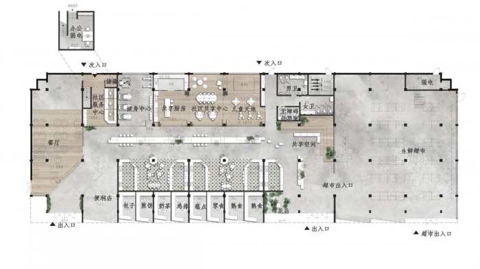 BIM建筑|第三空间视阈下的菜场,勤海睦邻中心 / 予舍予筑 BIM建筑|第三空间视阈下的菜场,勤海睦邻中心 / 予舍予筑