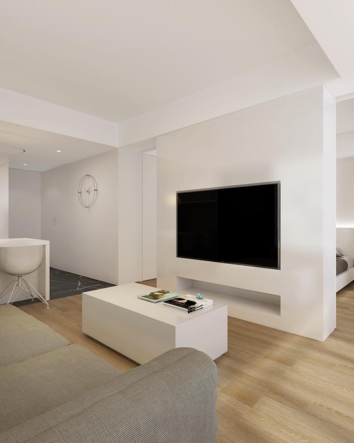 BIM建筑|46㎡北京旧房改造,90后单身女孩极简空间 / 无名创想联盟 BIM建筑|46㎡北京旧房改造,90后单身女孩极简空间 / 无名创想联盟