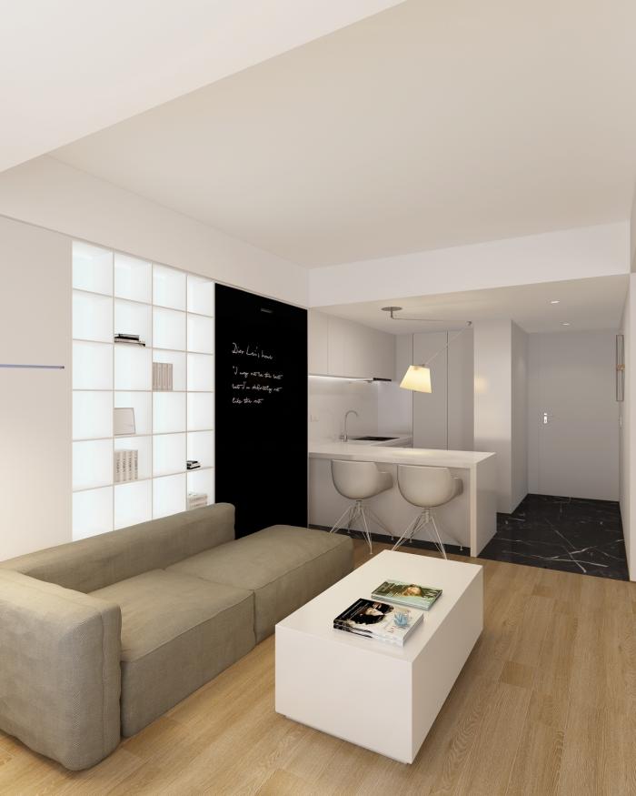 BIM建筑|46㎡北京旧房改造,90后单身女孩极简空间 / 无名创想联盟 BIM建筑|46㎡北京旧房改造,90后单身女孩极简空间 / 无名创想联盟